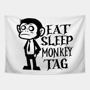 monkey Tag VR Gamer Shirt for Kids, Teen Eat Sleep monkey T-Shirt Tapestry