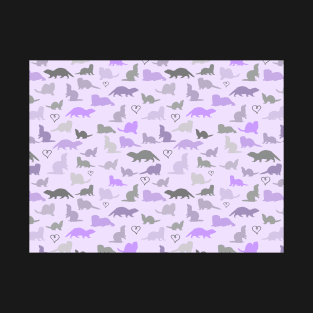 Fun Purple Ferrets Pattern T-Shirt