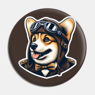 Corgi Pilot Pin