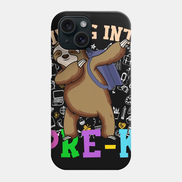 Diving Into pre-k Shirts Dabbing Sloth Students Back To School Gifts Phone Case by hardyhtud