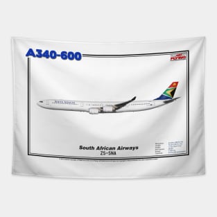 Airbus A340-600 - South African Airways (Art Print) Tapestry