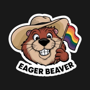 Eager Beaver With LGBT Pride Flag T-Shirt