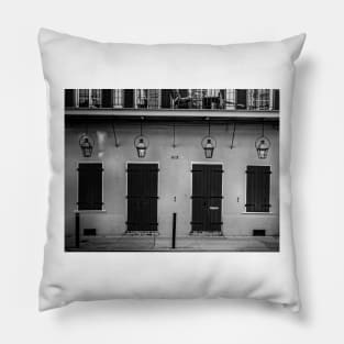 613 Doors And Lights In Black and White Pillow