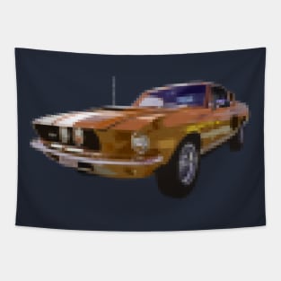 Mustang Pixelized Gold Dust Tapestry