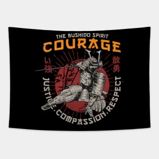 The Bushido Spirit, Courage, Justice, Compassion, Respect Tapestry