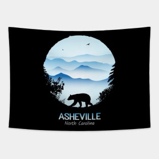 Asheville Blue Ridge Mountains - BLACK 01 Tapestry