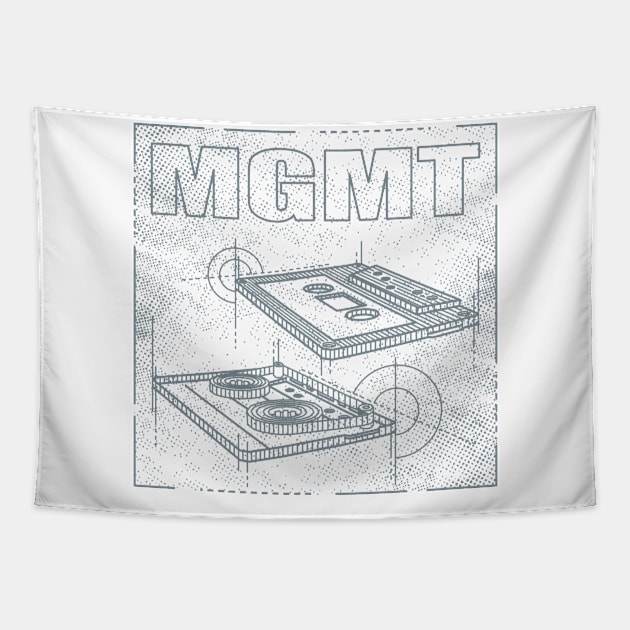 MGMT - Technical Drawing Tapestry by Vector Empire