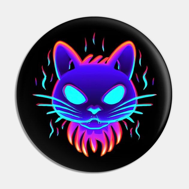 Tarot Cat Halloween Spooky Ghost Pin by BetterManufaktur