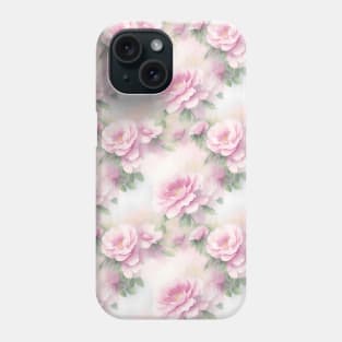 Watercolor Elegant Pink Roses Background Phone Case