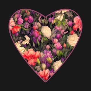 Heart Shaped Flower Garden T-Shirt