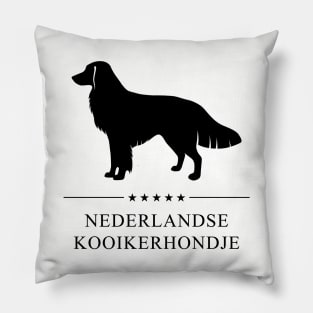 Nederlandse Kooikerhondje Black Silhouette Pillow