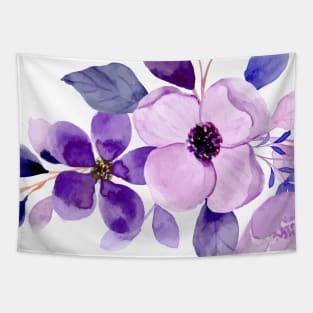 Purple Watercolor Wild Flower Tapestry