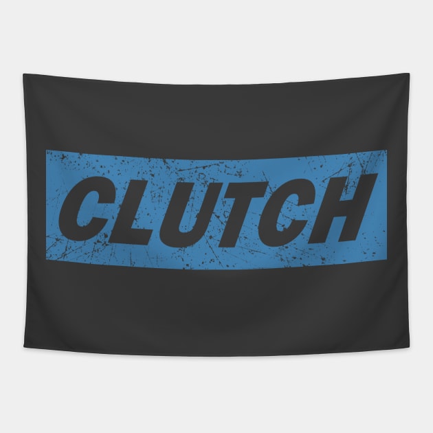 Clutch - distressed box logo Tapestry by PaletteDesigns