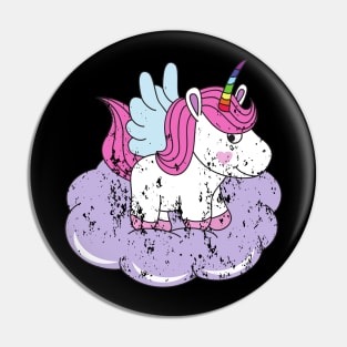 Retro Vintage Grunge Valentine's Day Unicorn Pin