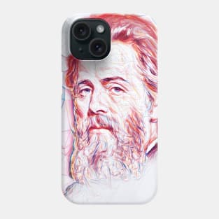 Herman Melville Portrait | Herman Melville line art Phone Case