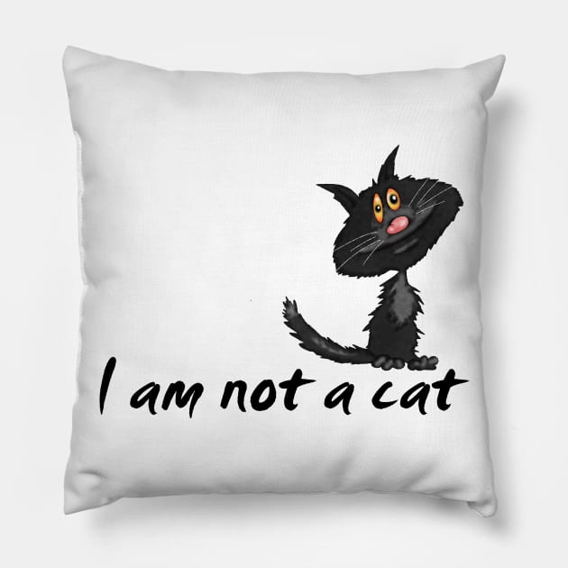 I am not a cat Pillow by Glukoejik