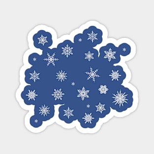 Snowflakes on blue background Magnet