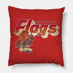 Port Huron Flags Hockey Pillow