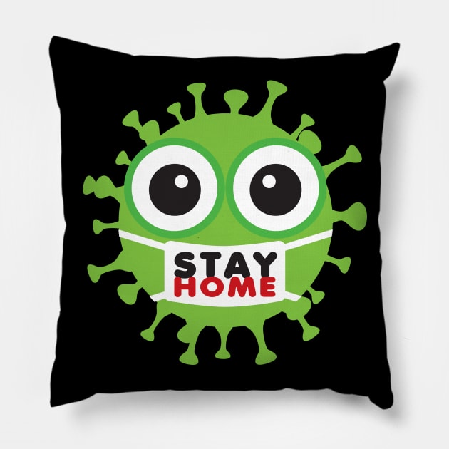 Quarantine Funny and Cute Face Mask Virus Pillow by Normo Apparel