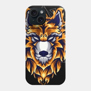 golden wolf rainbow Phone Case