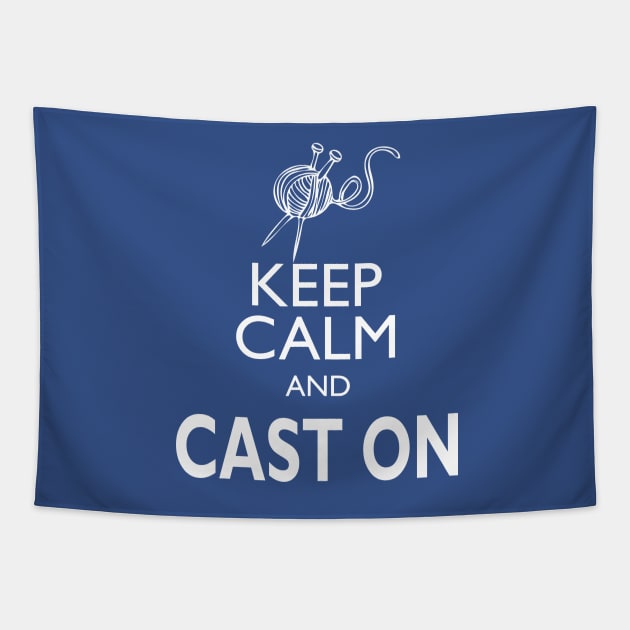 Keep Calm Cast On Tapestry by KeepCalmWorld