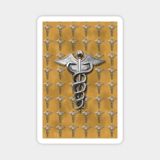 Silver Medical Caduceus Magnet