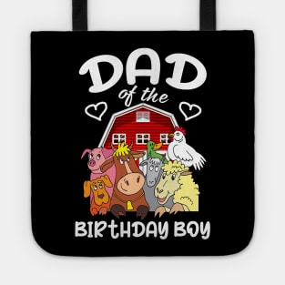 Dad Of The Birthday Boy Farming Animals B-day Party Tote