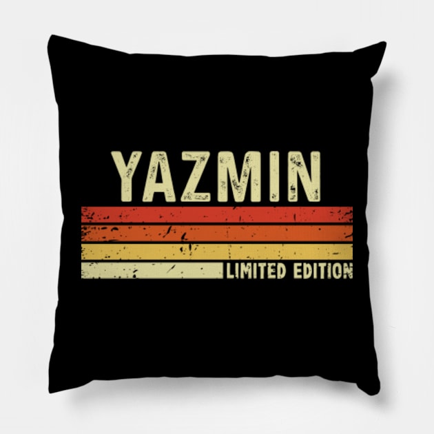 Yazmin Name Vintage Retro Limited Edition Gift Pillow by CoolDesignsDz