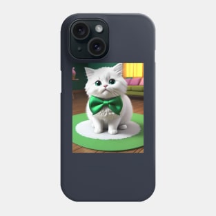 Cat with a Bow - Modern Digital Art Phone Case