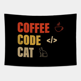 COFFEE CODE CAT Tapestry