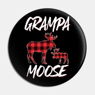 Red Plaid Grampa Moose Matching Family Pajama Christmas Gift Pin