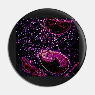 Glowing Jellyfish Cyberpunk/Neon/Vaporwave Inspired Art Pin