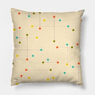 Mid Century Modern Lines and Dots Pillow