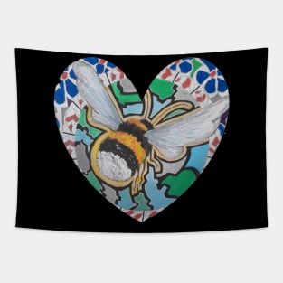 Love Bee Heart by LowEndGraphics Tapestry