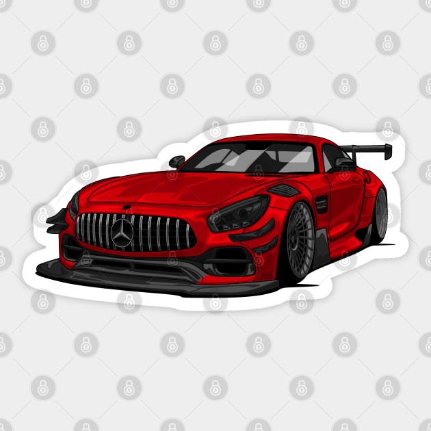 Mercedes AMG GTS widebody Stance Race car - Amg - Sticker | TeePublic