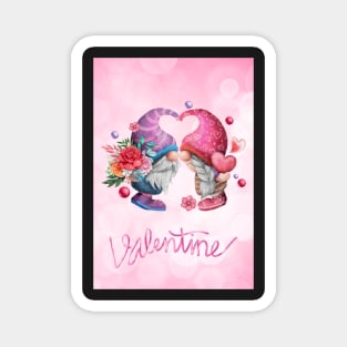 Mr&Mrs Gnome Valentine Greetings Magnet