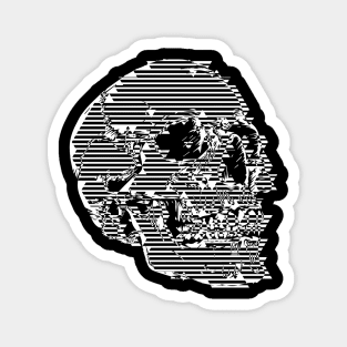 Pixel Line-Art Gothic Skull †††† Graphic Design Pattern Magnet