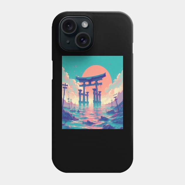 Dream of Destruction - Apocalypse and torii Gate Lofi Art Phone Case by AnimeVision