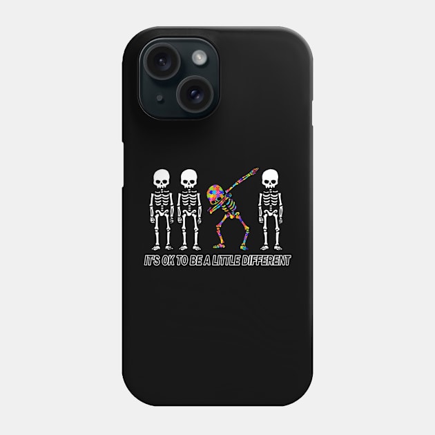 It's Ok O Be A Little Different Autism Halloween Skeleton Phone Case by crowominousnigerian 