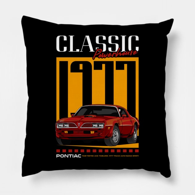 Vintage V8 Firebird Car Pillow by milatees