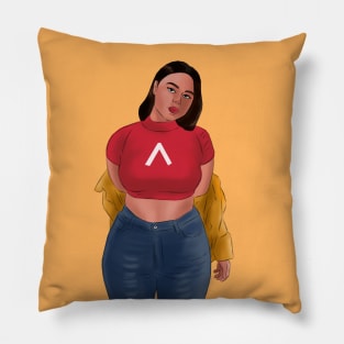 Beautiful lady Digital Art Illustration Pillow