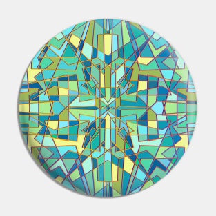 Random geometric shapes in cool greenish color tones Pin