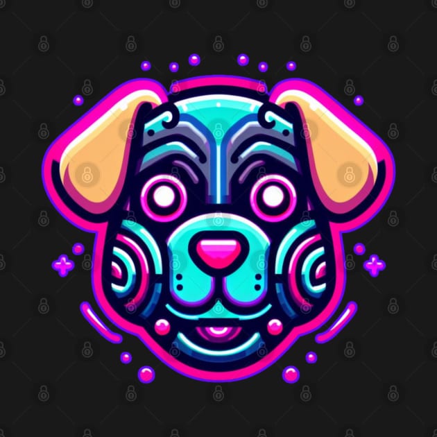 neon cyberpunk dog graphic by chems eddine