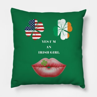 St Patricks Day, Irish American Flag Pillow