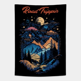 Road Trippin Nature and Mountains Tapestry