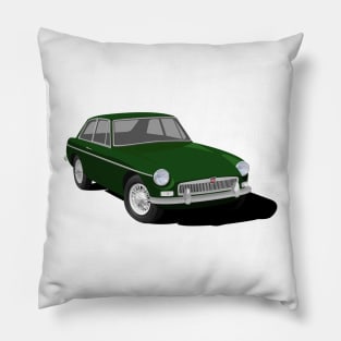 MGB GT Graphic Design -Green Pillow