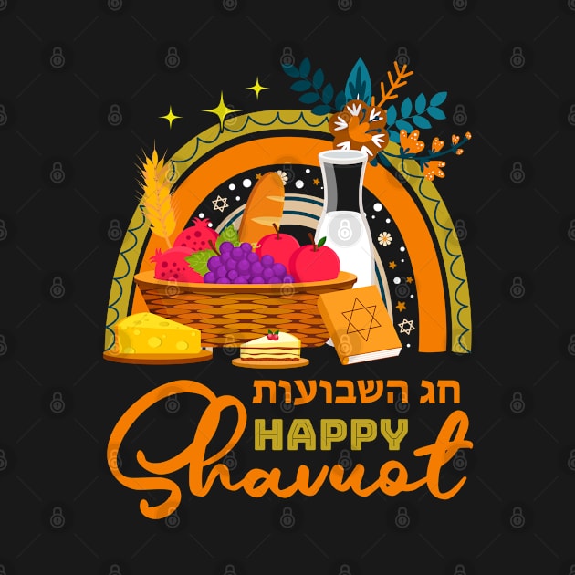 Happy Shavuot Rainbow Jewish Celebration Hebrew Judaism Holiday by wonderws