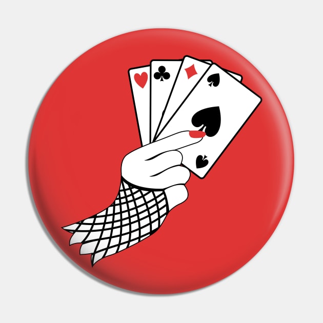 Playing Card Hand Pin by SWON Design