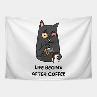 Life begins After Coffee Tapestry