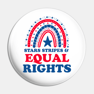 Pro Choice Boho Rainbow Feminist Stars Stripes Equal Rights Pin